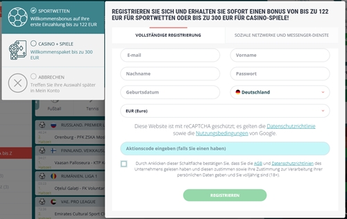 Das Anmeldeverfahren