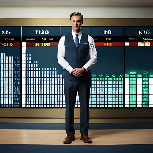 Ein Mann vor einem Bildschirm mit Statistiken zur Fantasy League