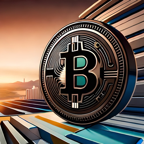 Eine Stadt mit einer Bitcoin-Ecke nebenan
